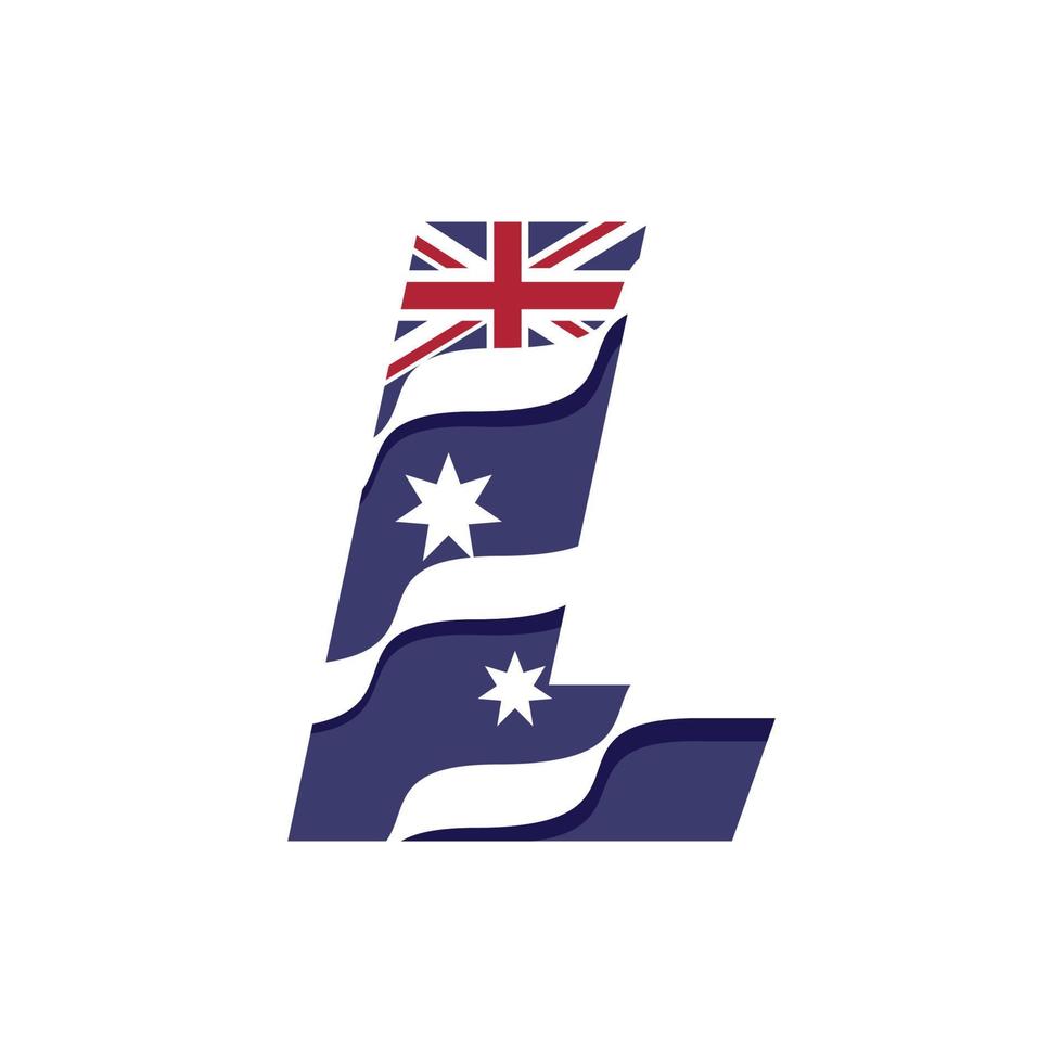 Australian Alphabet Flag L vector