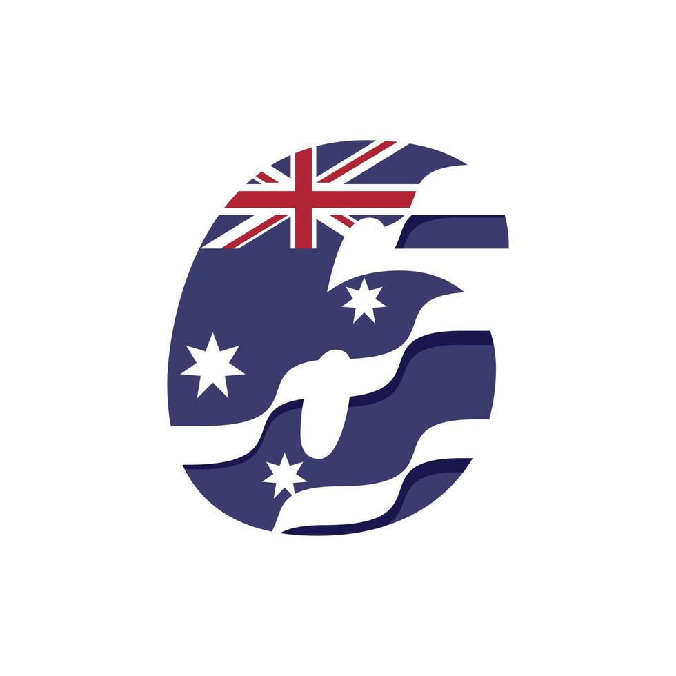 Australian Numerical Flag 6 vector