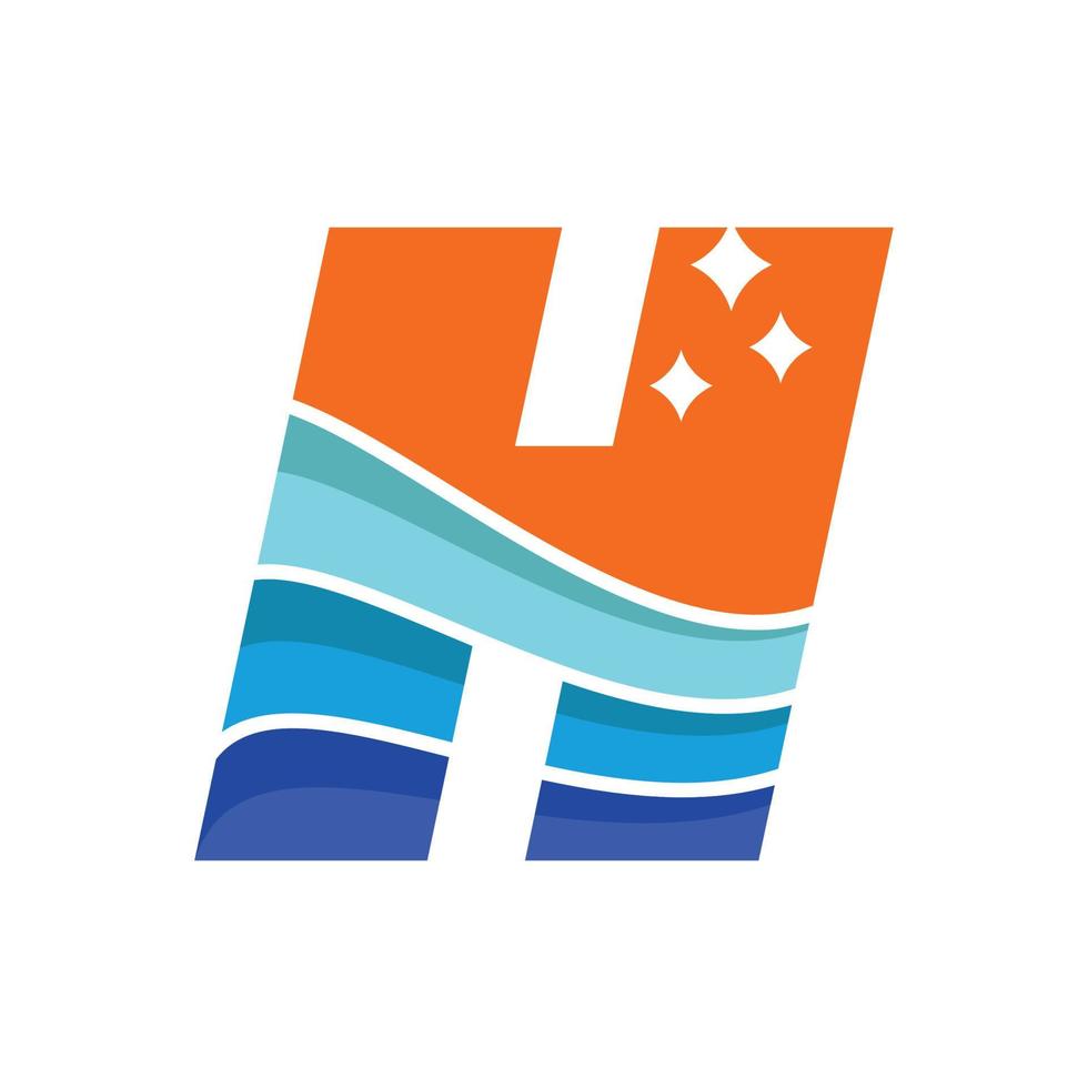 Wave Alphabet H Logo vector