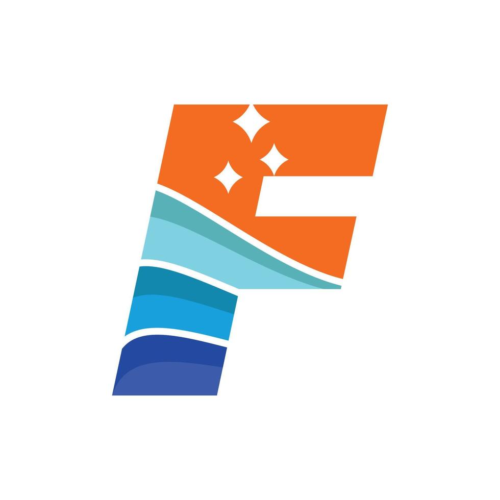 Wave Alphabet F Logo vector