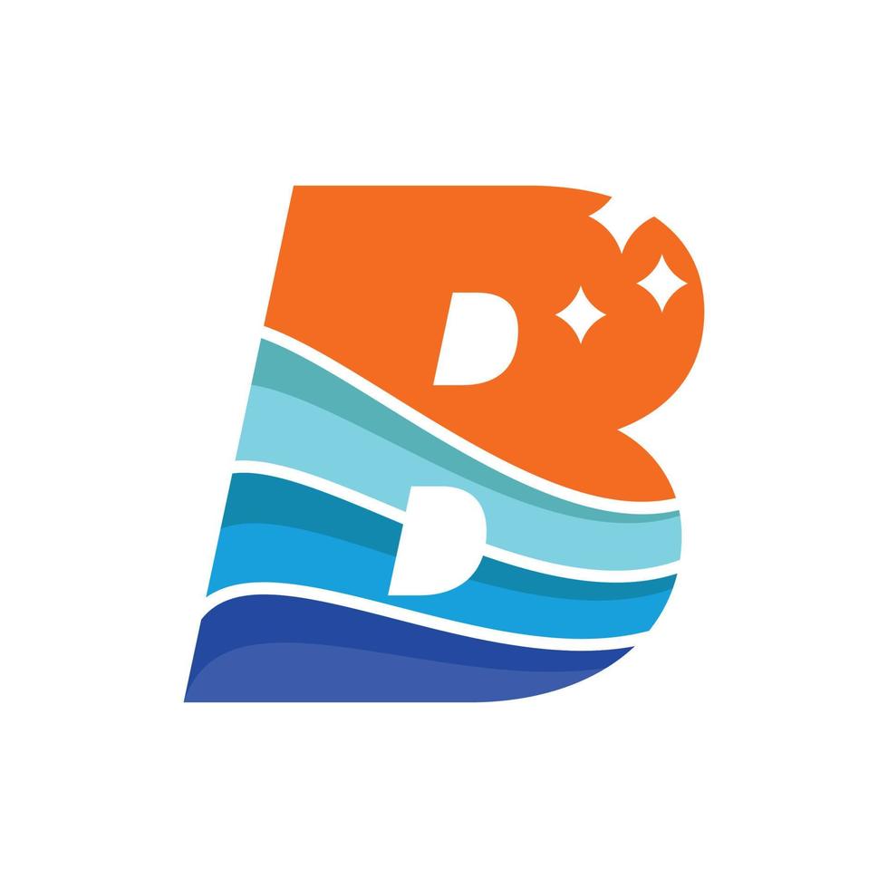 Wave Alphabet B Logo vector