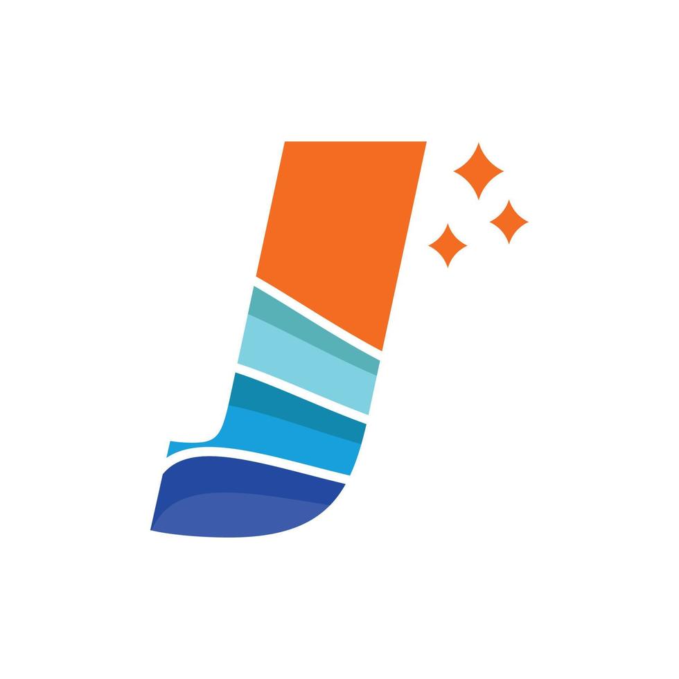Wave Alphabet J Logo vector