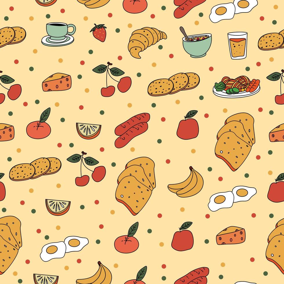 Breakfast Seamless Pattern Background vector