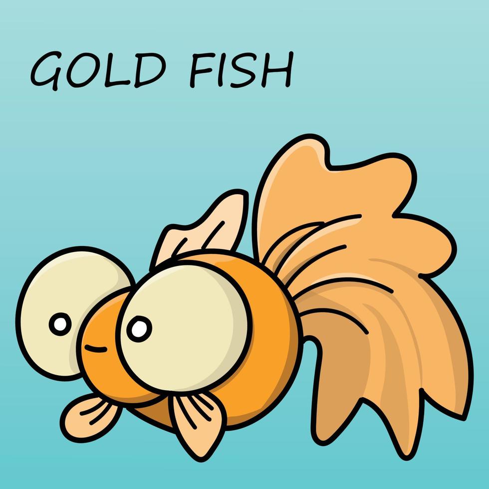 goldfish cartoon illustration vector