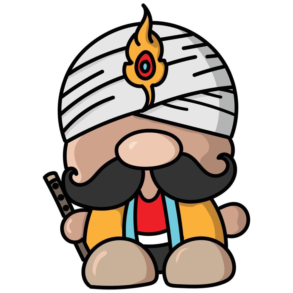 india gnome  cartoon vector