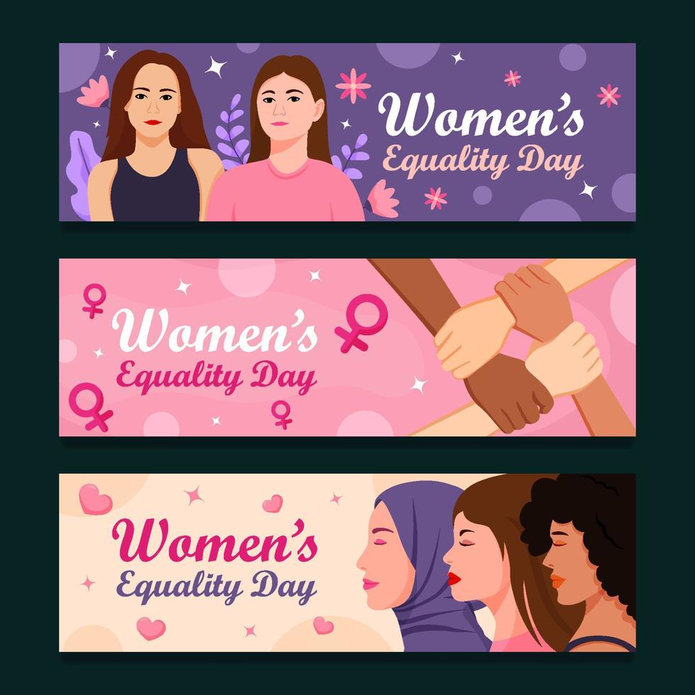 Woman Equality Day Set Banner Template vector