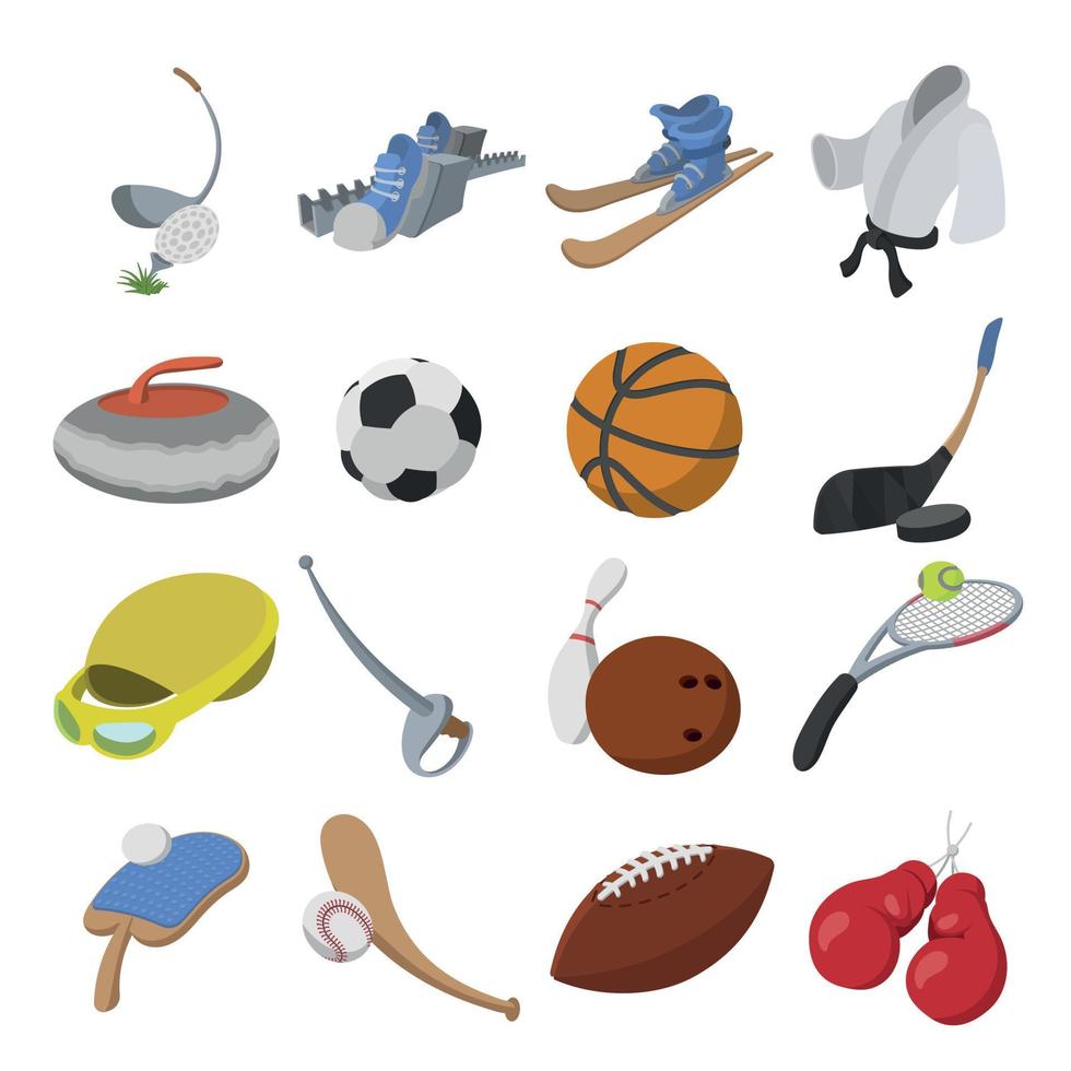 iconos de dibujos animados de deporte vector