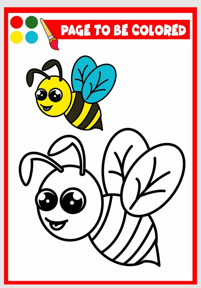 coloring book for kids. bee vector