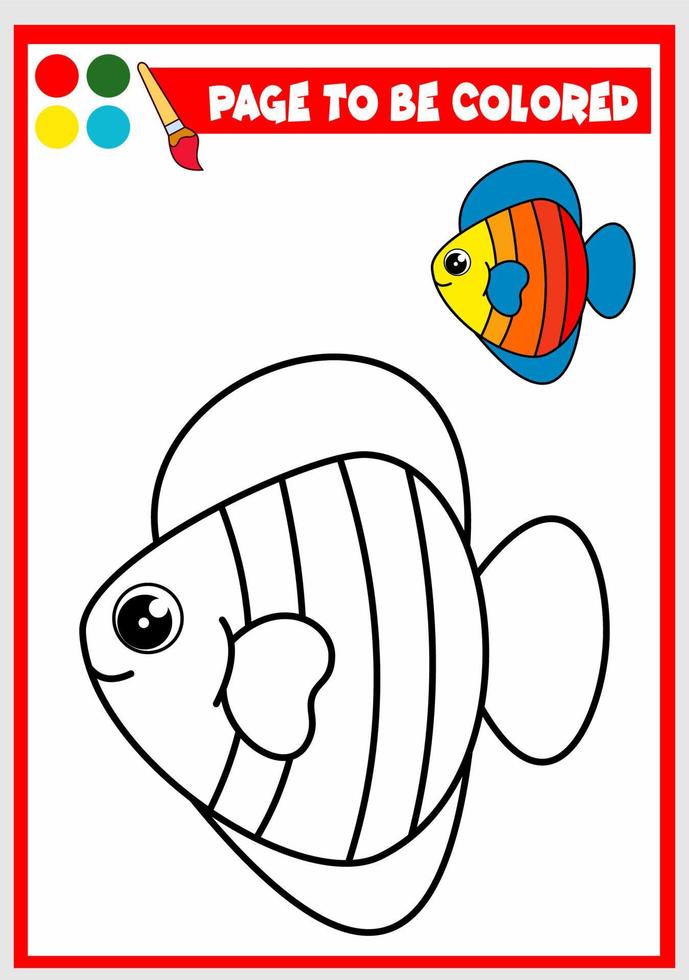 libro para colorear para niños. pez vector
