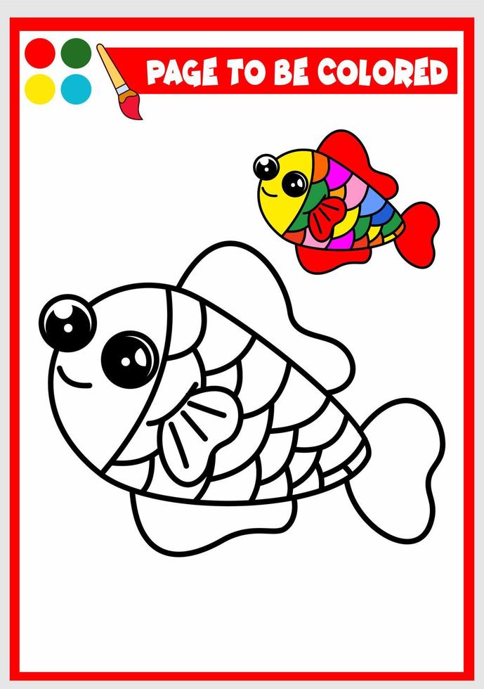 coloring book for kids. fish vector