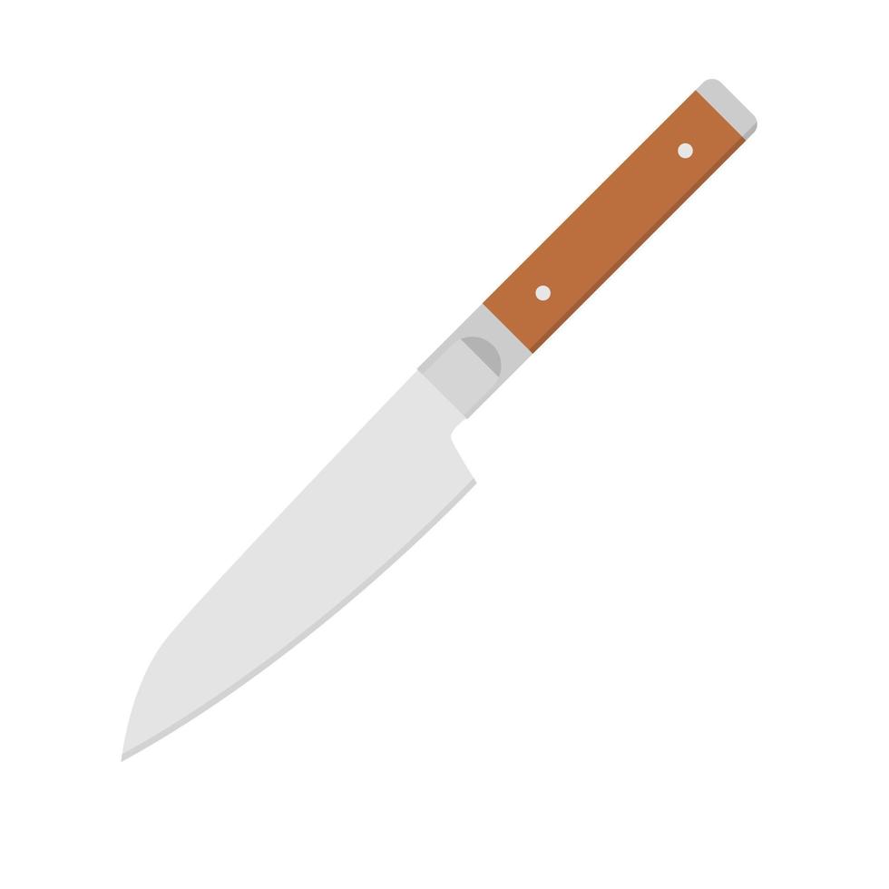 Ilustración de vector de diseño plano de cuchillo. el cuchillo está afilado para cocinar y es un equipo esencial para los chefs.