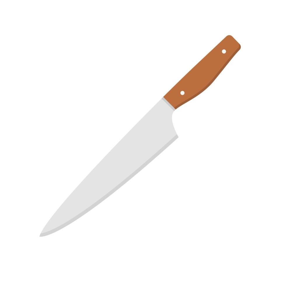 icono de cuchillo de cocina aislado sobre fondo blanco. ilustración vectorial en estilo plano vector