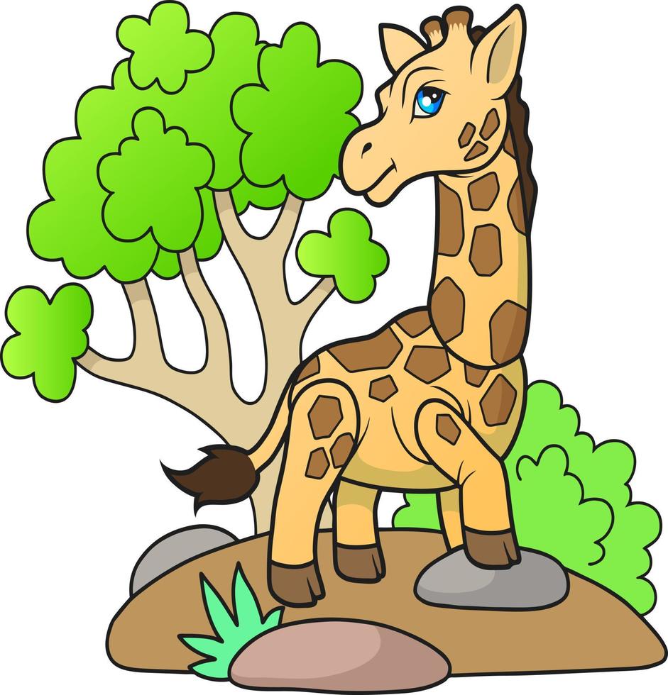 cute cartoon giraffe vector