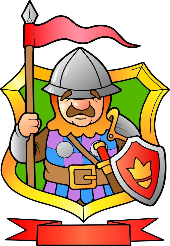 logotipo de caballero medieval vector