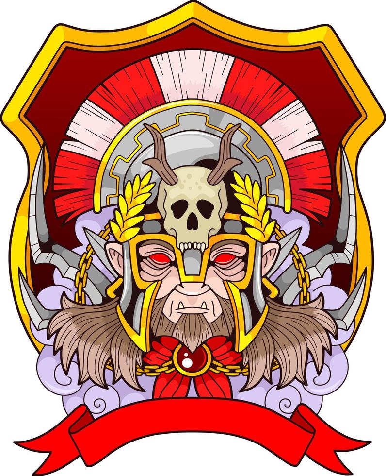 dios griego mitológico de la guerra ares, diseño de ilustración vector