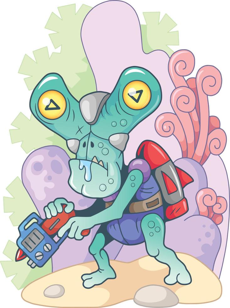 funny alien monster vector