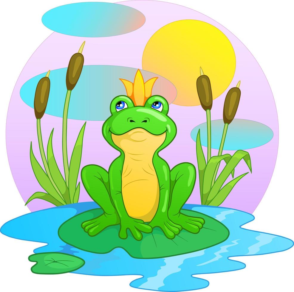 cartoon princess frog vector