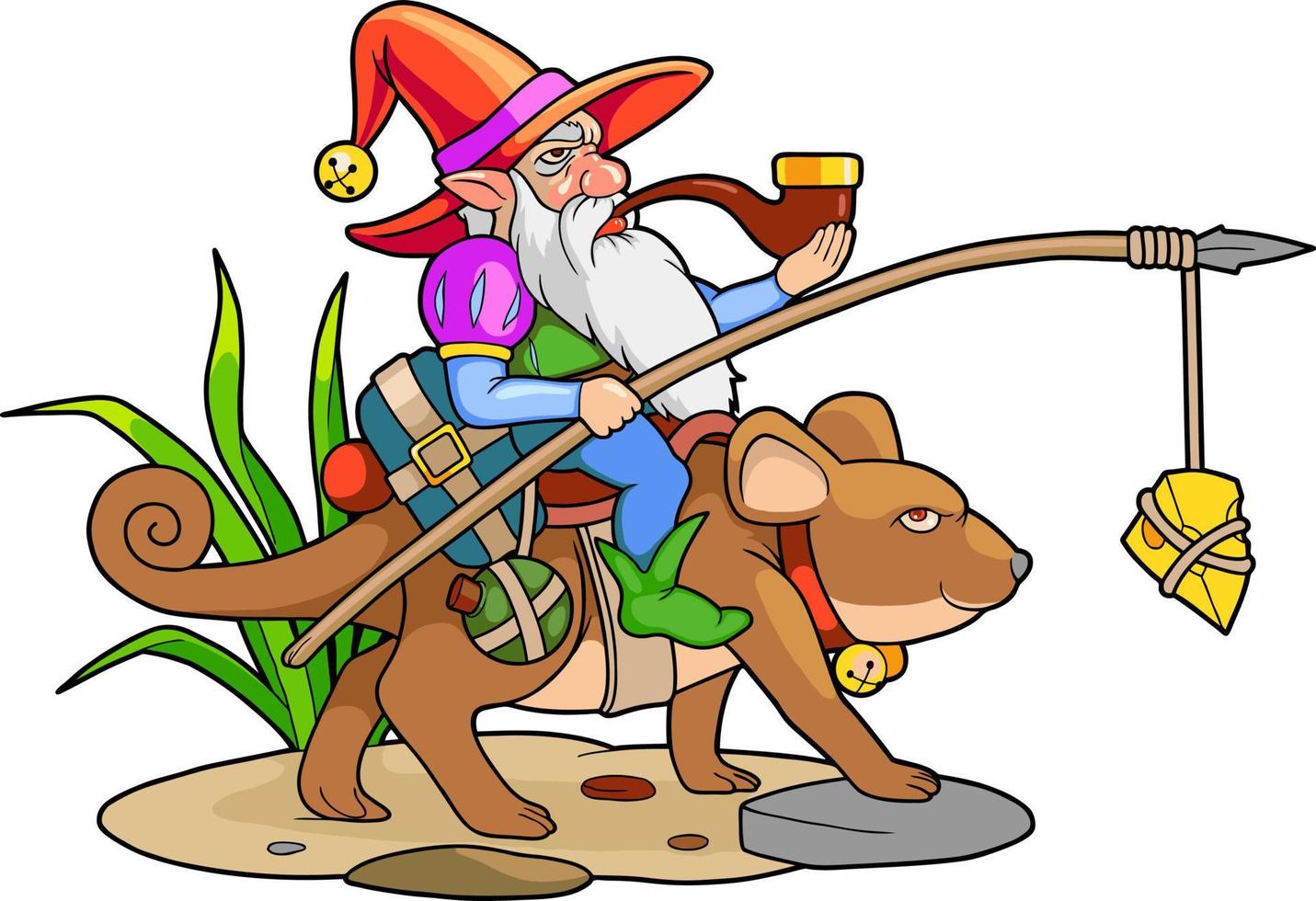 little cartoon gnome vector