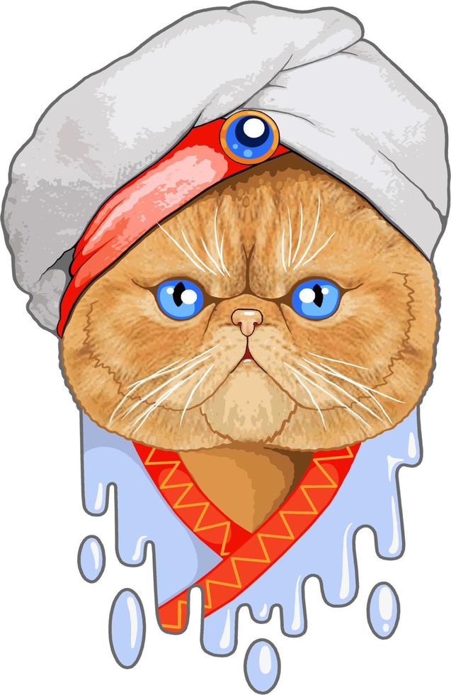 cute cat sultan vector