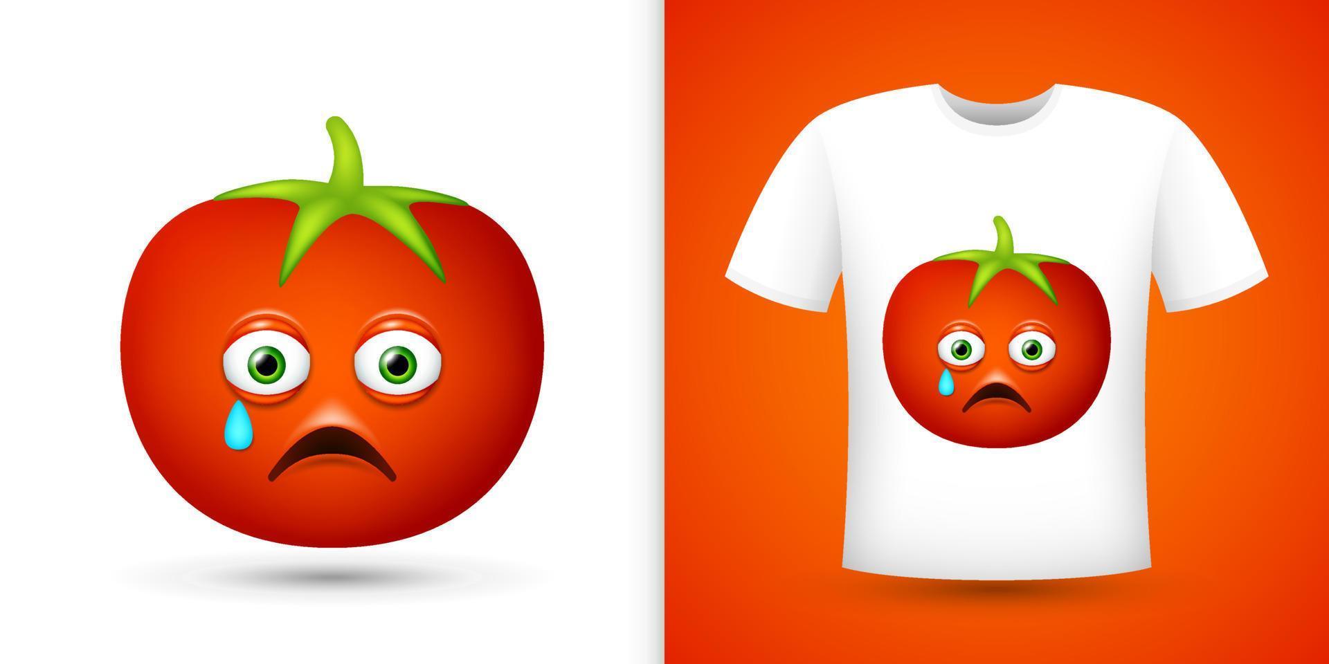 Tomato on white shirt. Vector