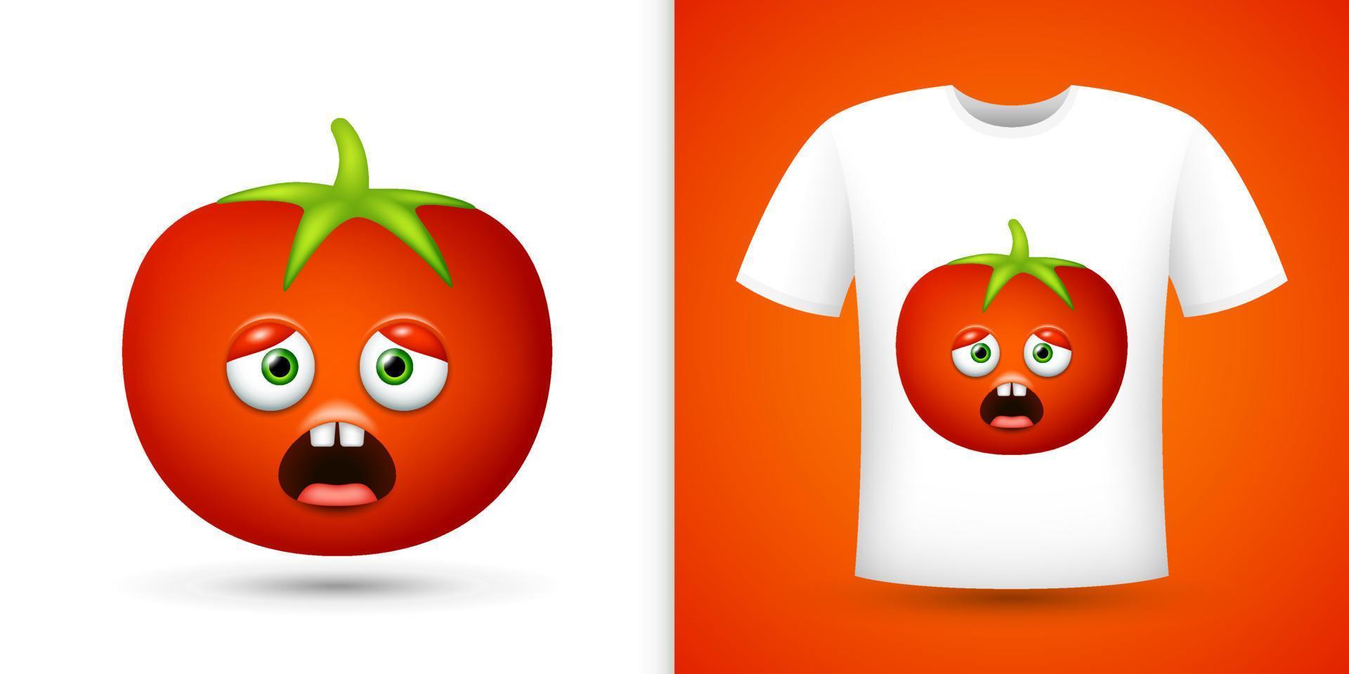 Tomato on white shirt. Vector