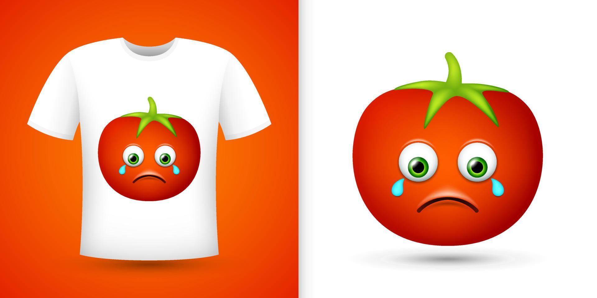 Tomato on white shirt. Vector