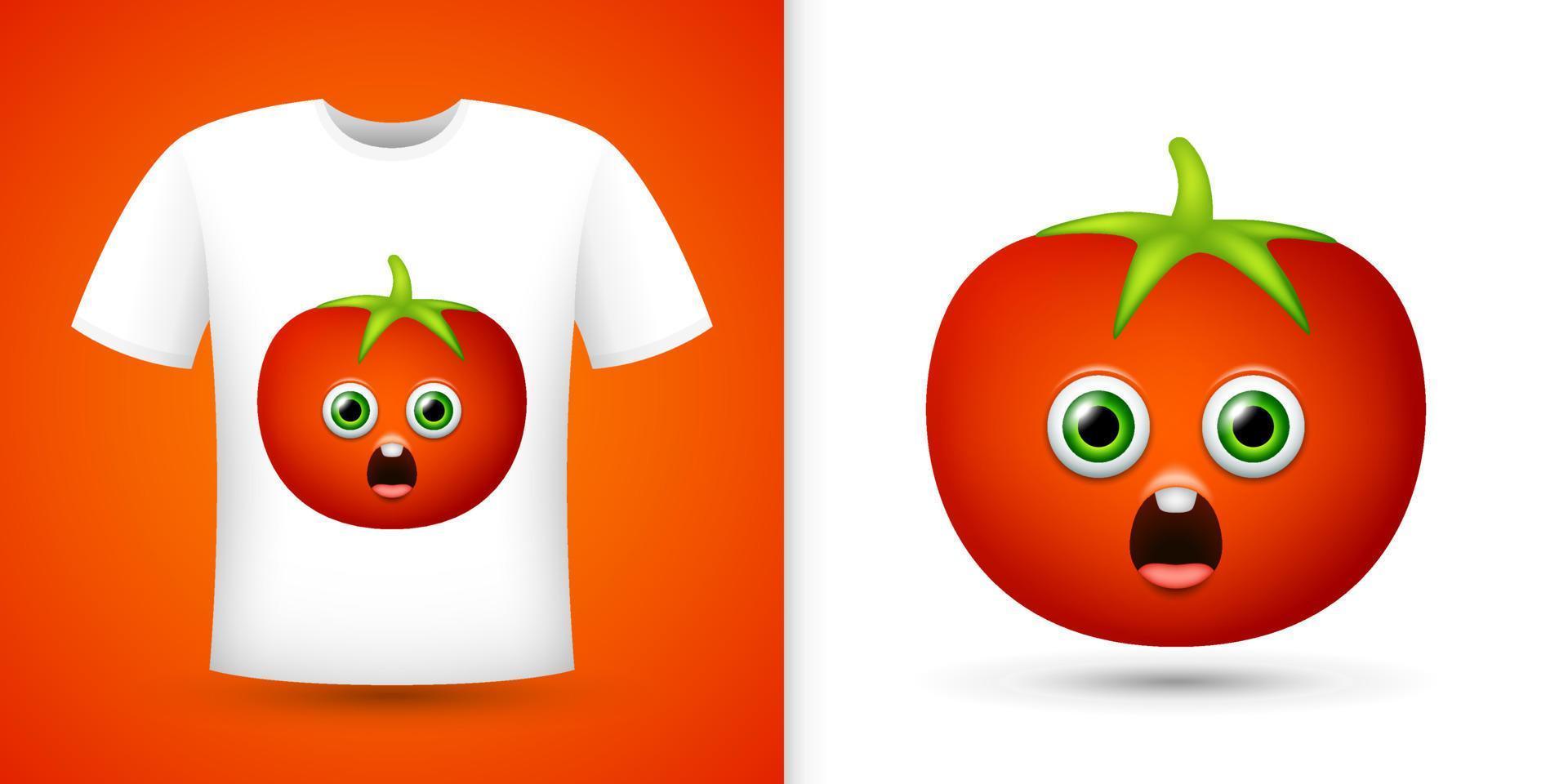 Tomato on white shirt. Vector