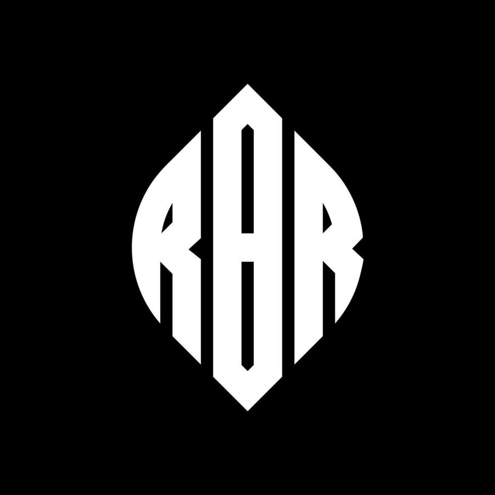 RBR circle letter logo design with circle and ellipse shape. RBR ellipse letters with typographic style. The three initials form a circle logo. RBR Circle Emblem Abstract Monogram Letter Mark Vector. vector