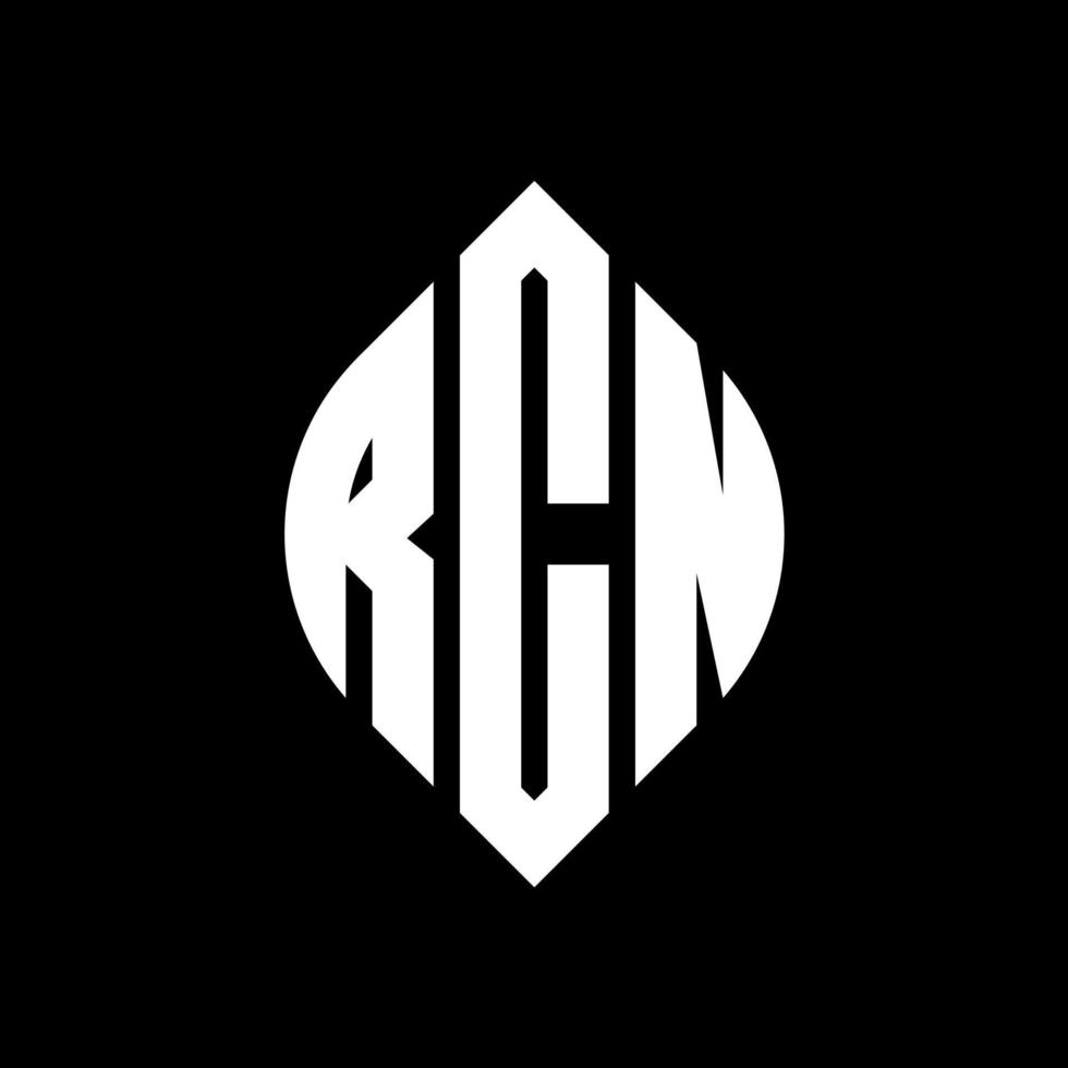 diseño de logotipo de letra de círculo rcn con forma de círculo y elipse. letras de elipse rcn con estilo tipográfico. las tres iniciales forman un logo circular. rcn círculo emblema resumen monograma letra marca vector. vector