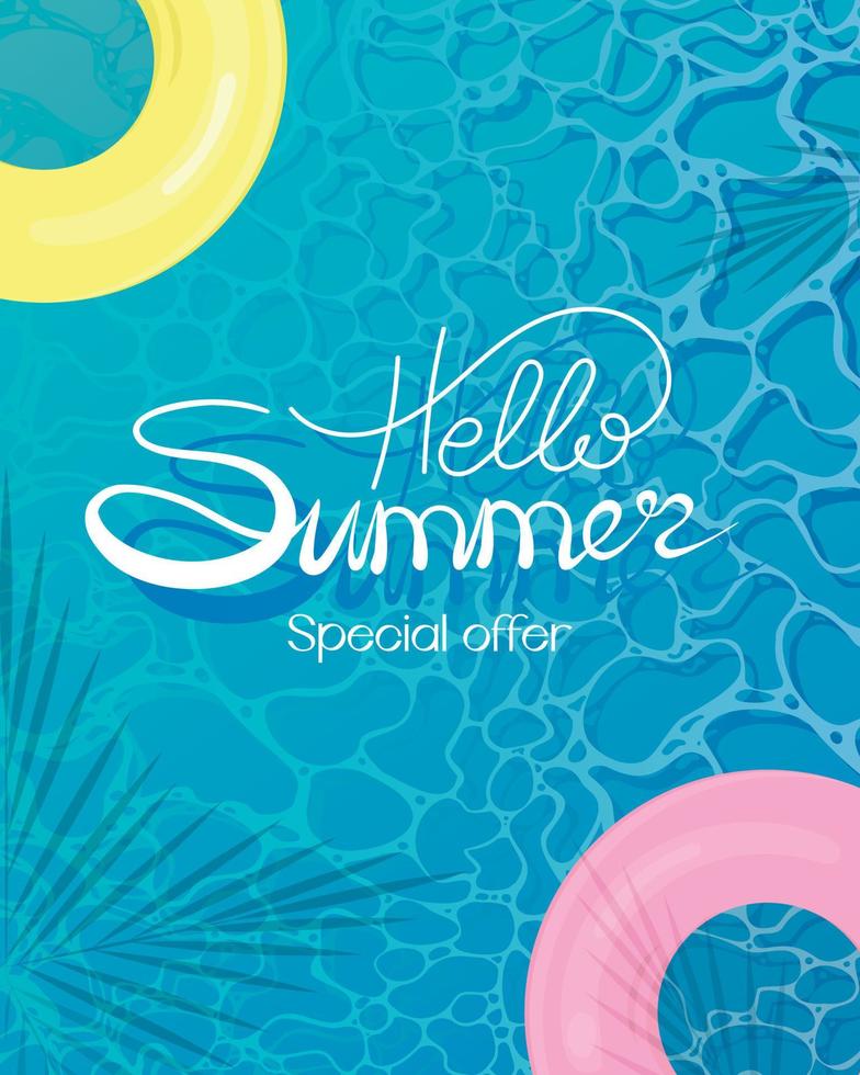 Flyer special summer offer on abstract water waves vector