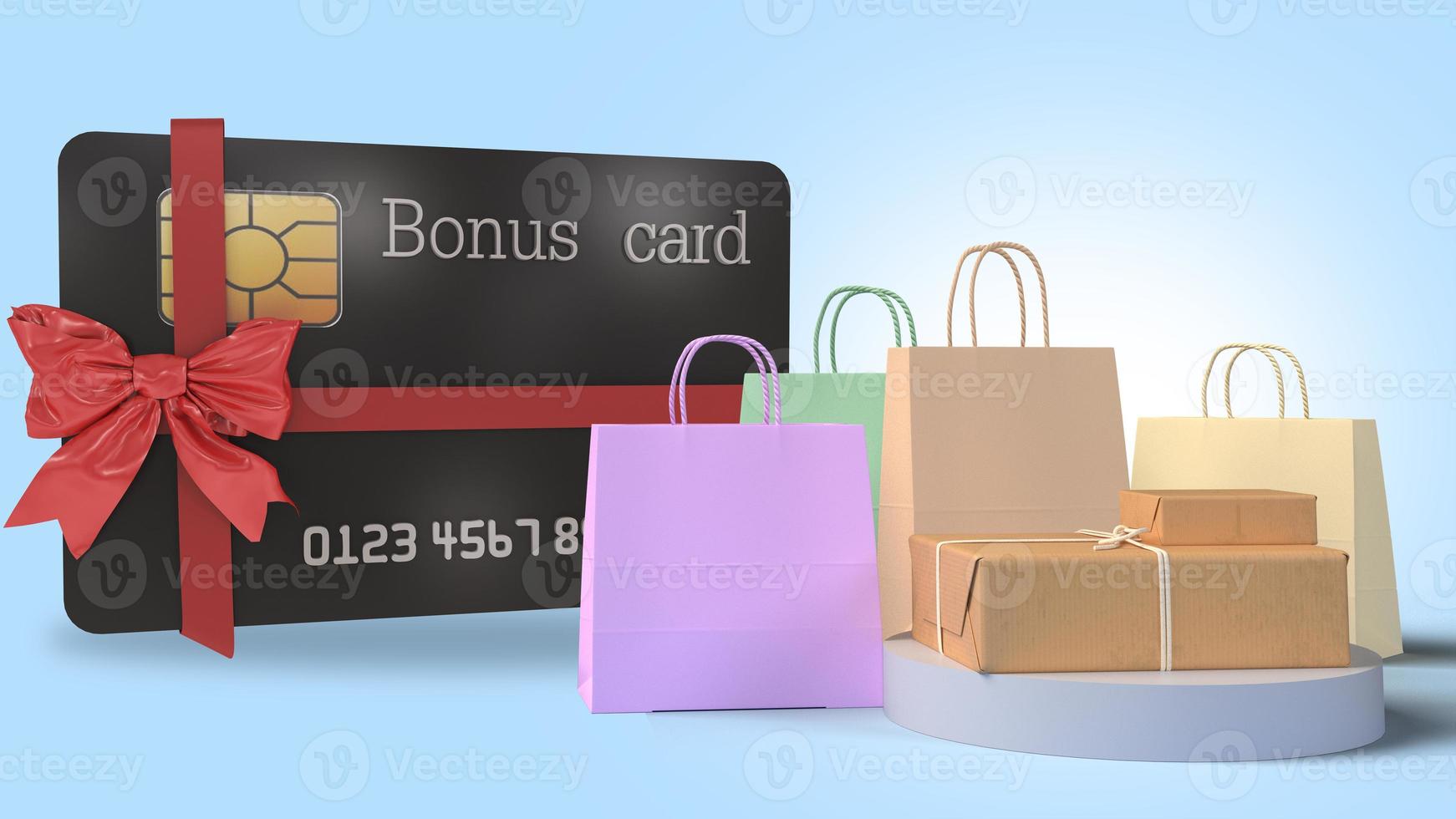 3D Render illustration Bonus gift card for discount for product marketing online shopping next step for technology include cliiping path photo