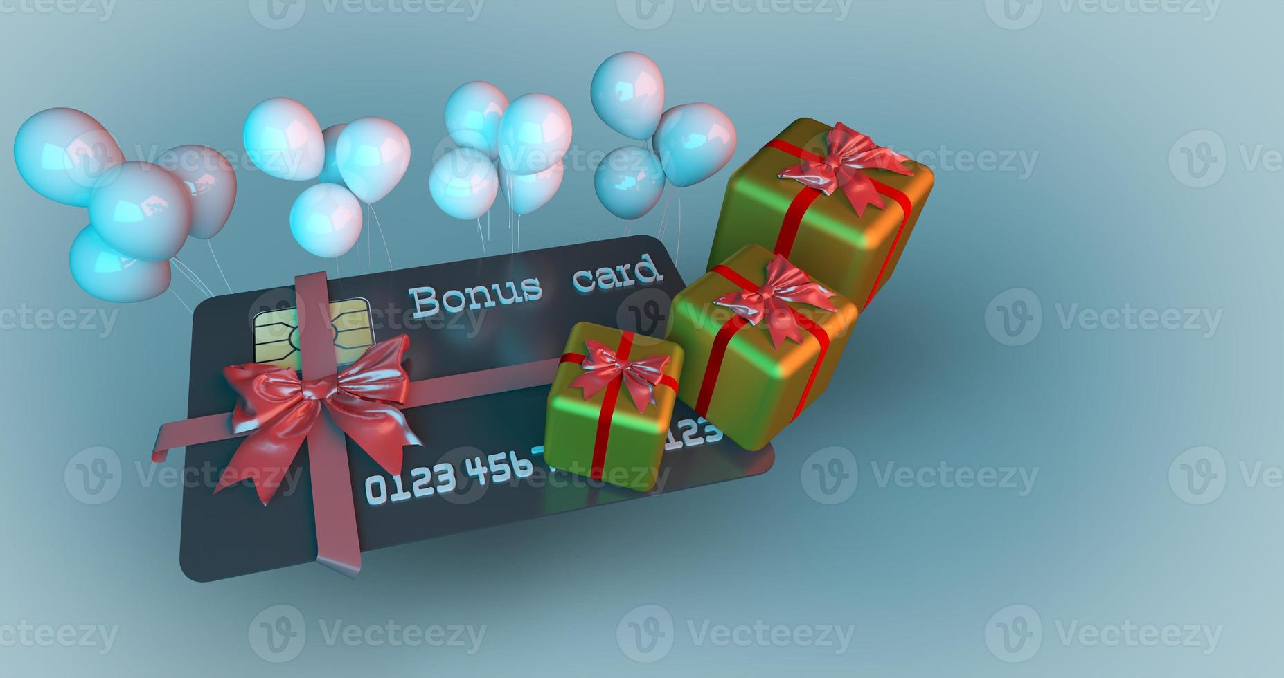 3D Render Bonus card for discount gift for product marketing online shopping next step for technology include cliiping path photo