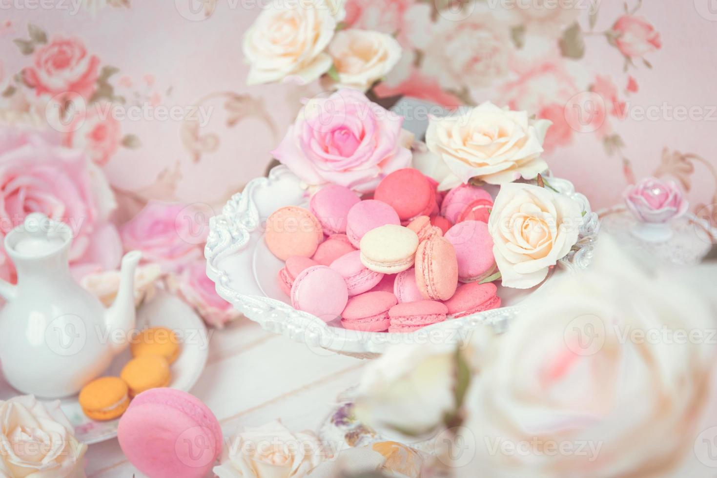 macarons or macaroons dessert sweet beautiful to eat photo