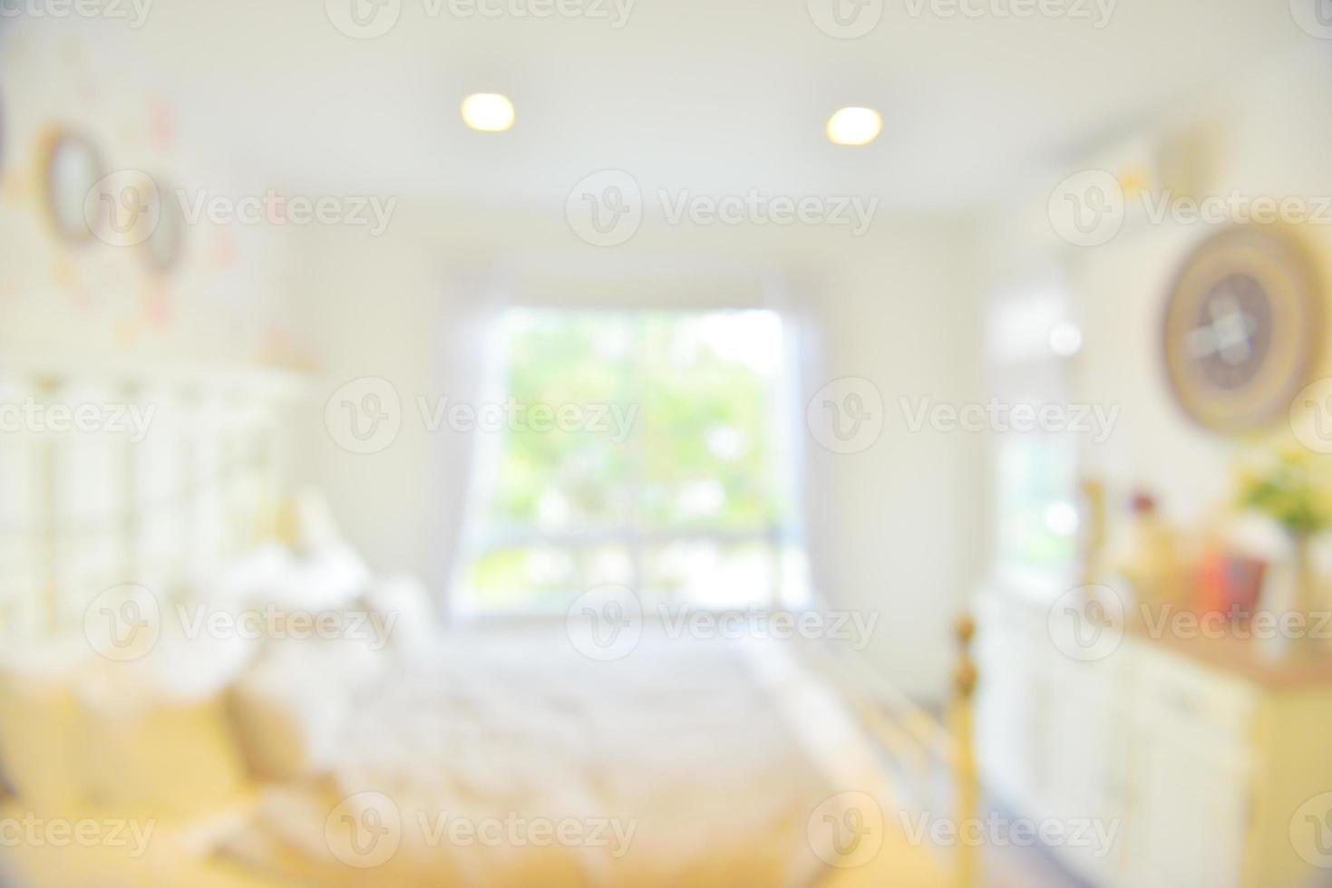 Abstract blur bedroom area interior for background photo