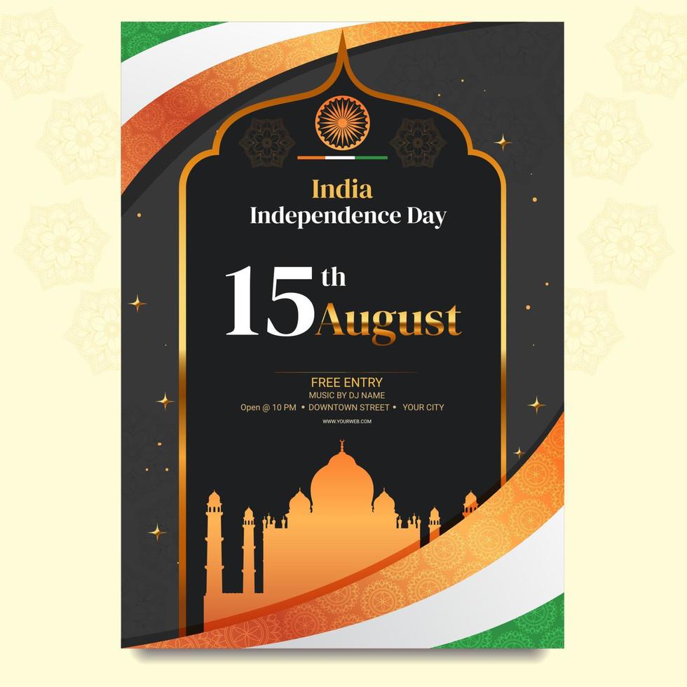 cartel de celebración del día de la independencia de india vector