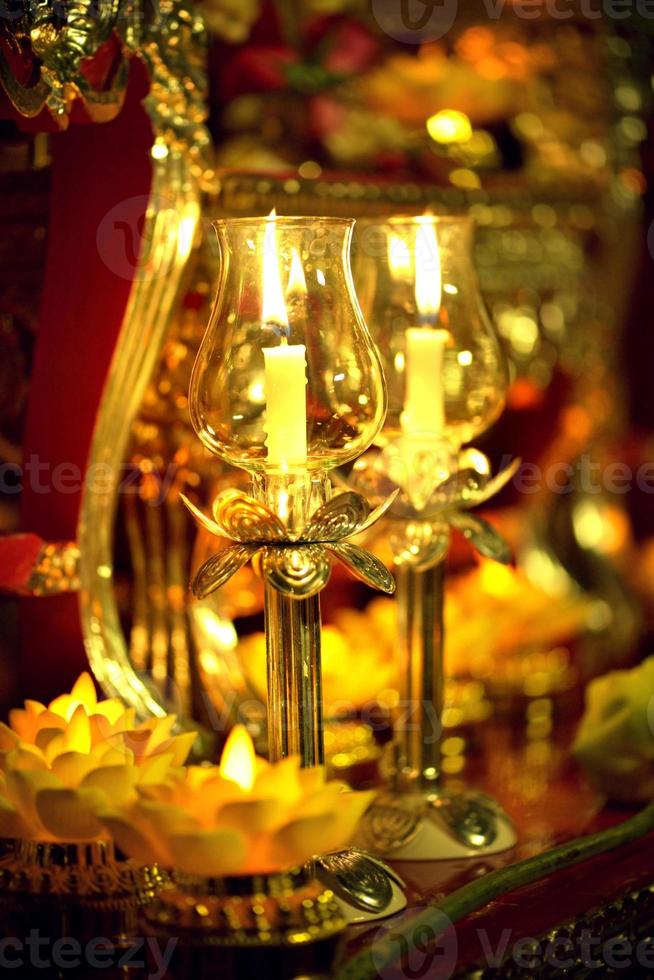 Candle lit thai culture walk in Asalha Puja day, Magha Puja day, Visakha Puja Day photo