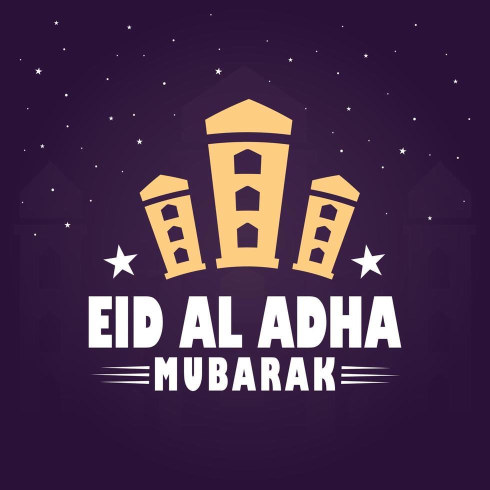 Eid al Adha Mubarak. Muslim holiday vector illustration. Islamic greetings card design. Premium Vector.