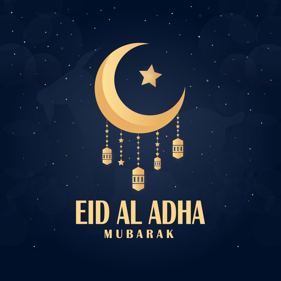 eid al adha mubarak. ilustración de vector de vacaciones musulmanas. diseño de tarjetas de felicitación islámicas. vector premium