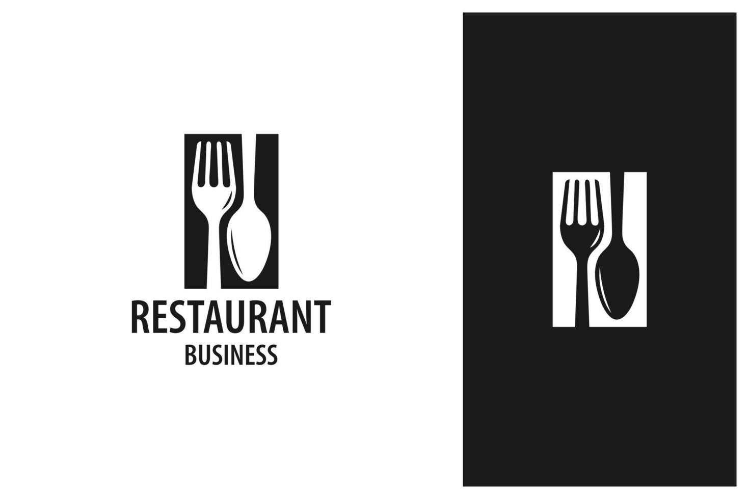 logotipo de restaurante de tenedor y cuchara vector