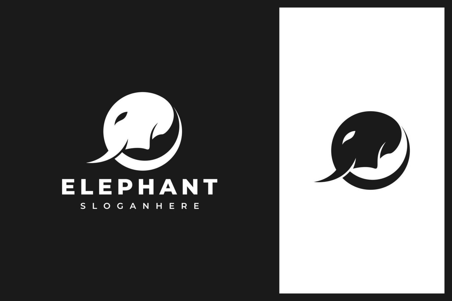 simple circle elephant logo design vector