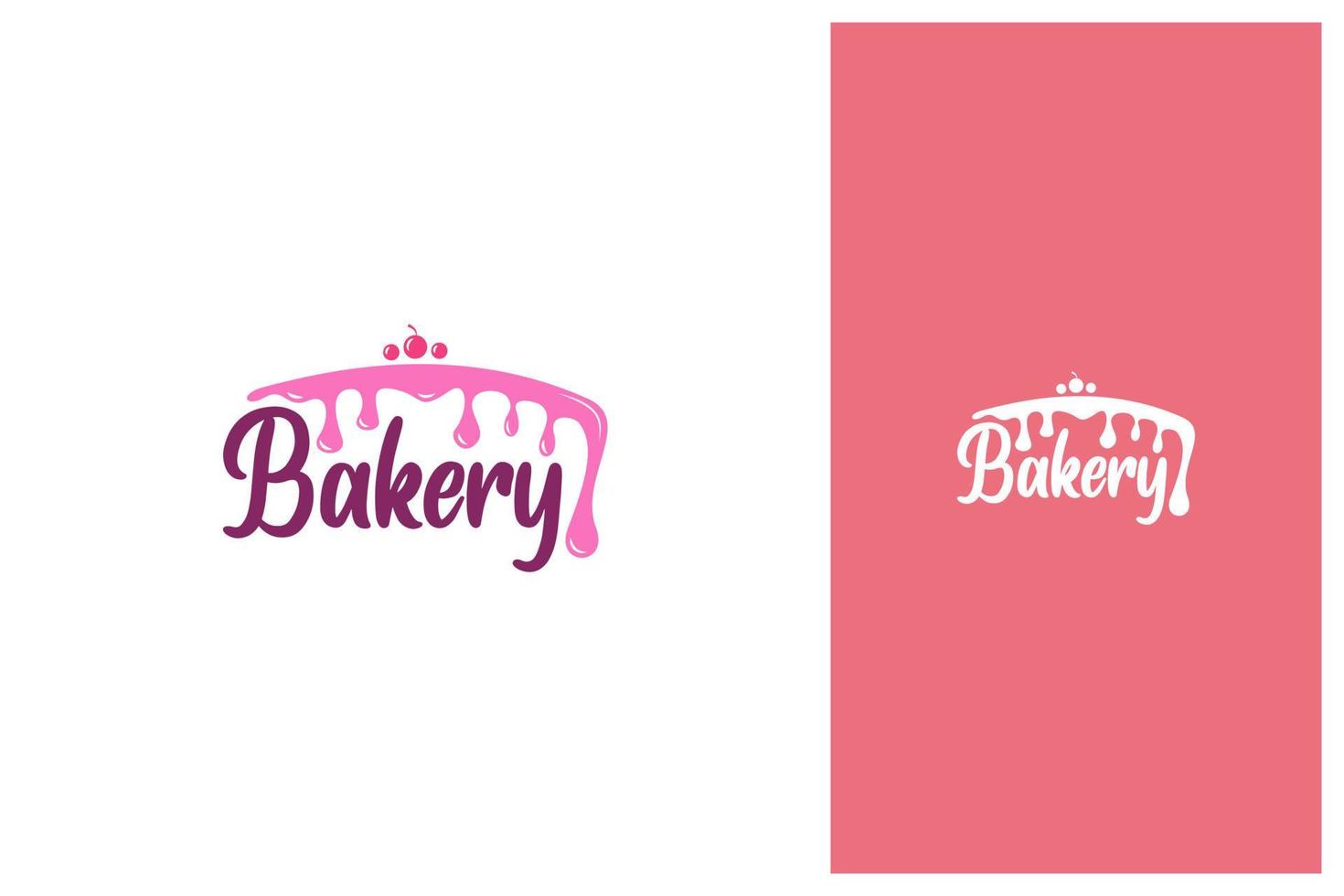 logotipo de pastel de panadería con crema derretida vector