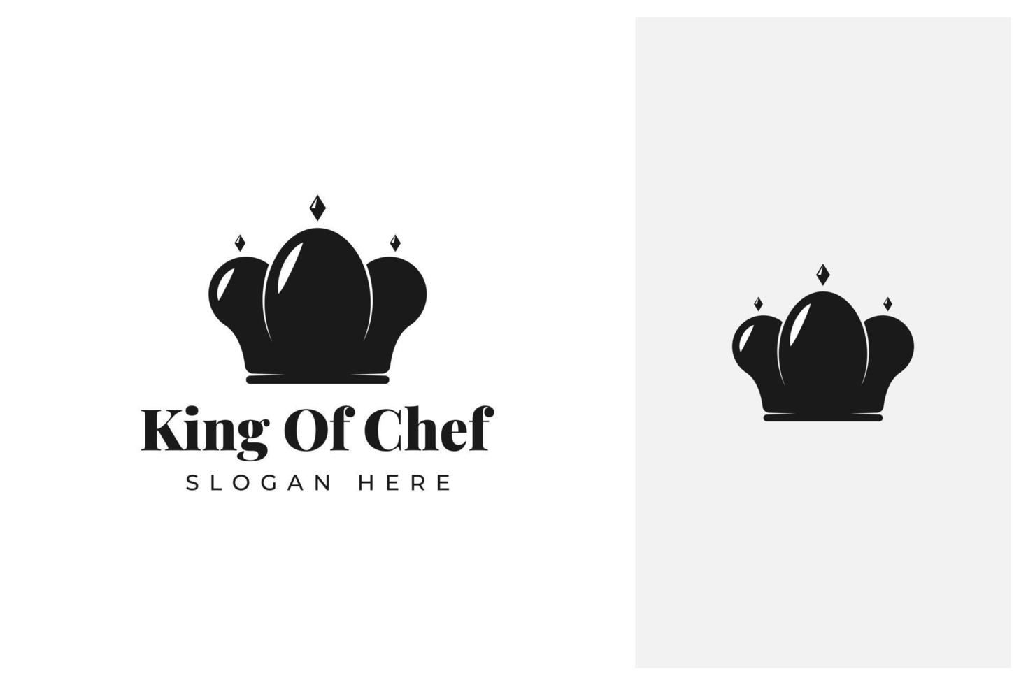 chef hat and crown logo design vector