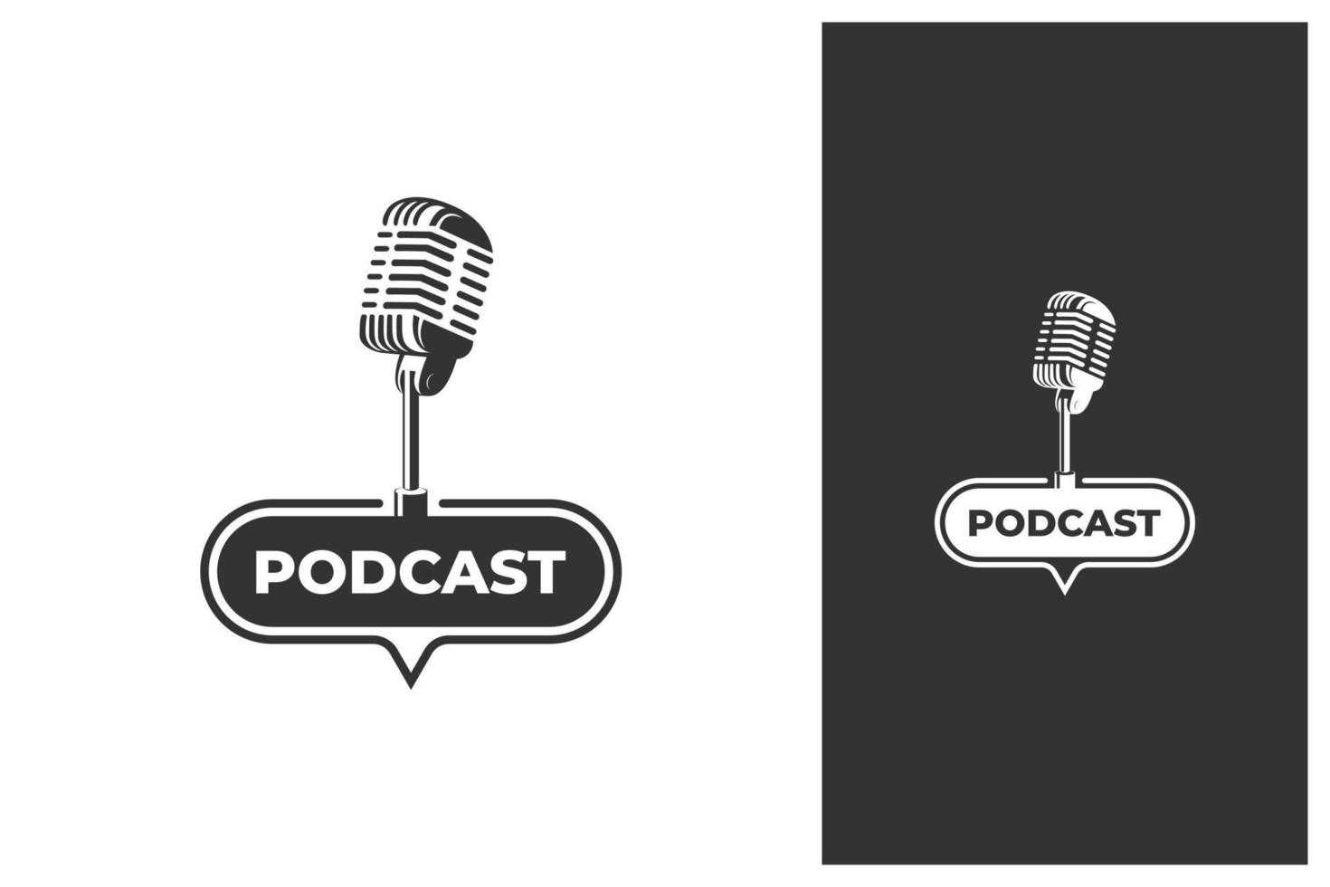 creative podcast logo design vector