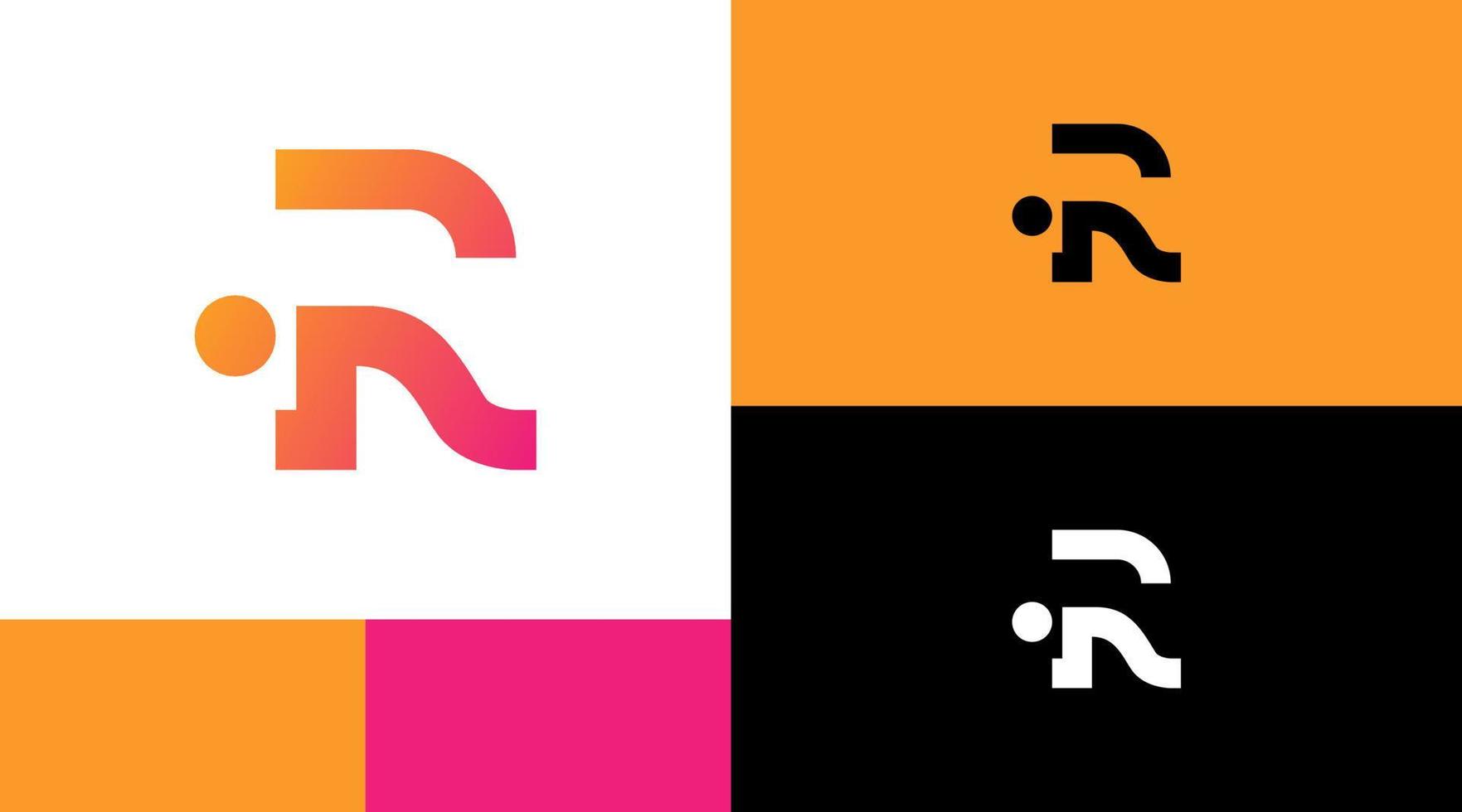 ejecutando el concepto de diseño del logotipo del monograma r vector