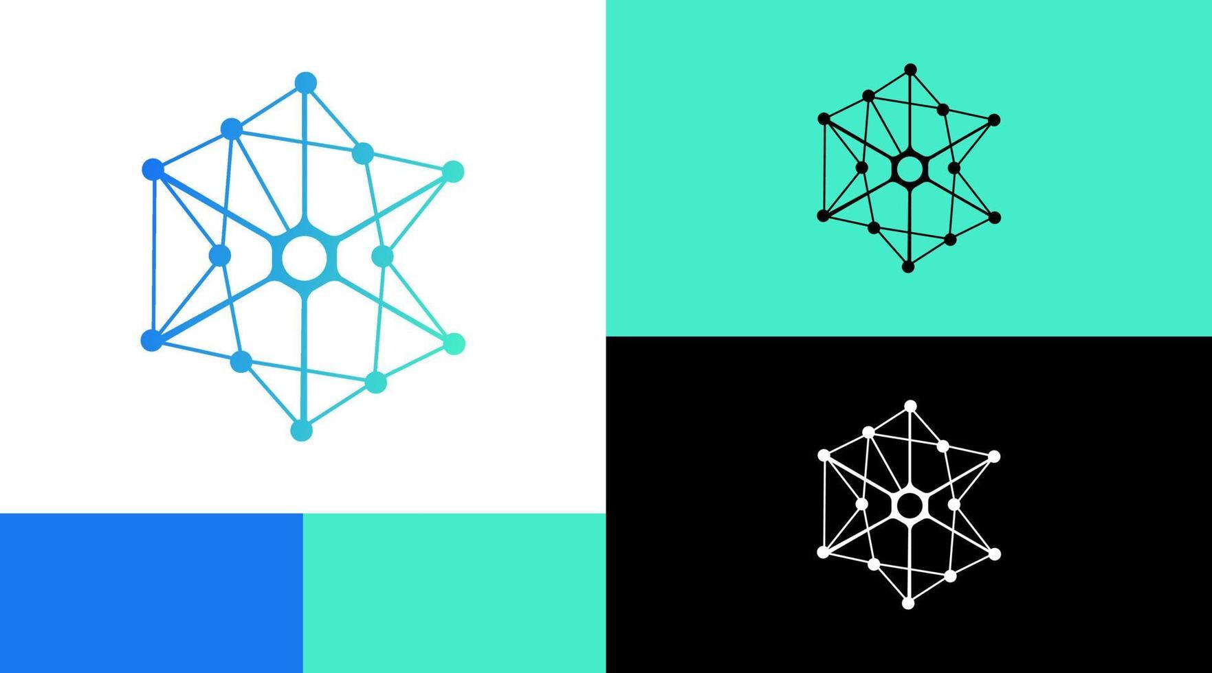 Molecule sciene laboratory Line Logo Design Concept vector
