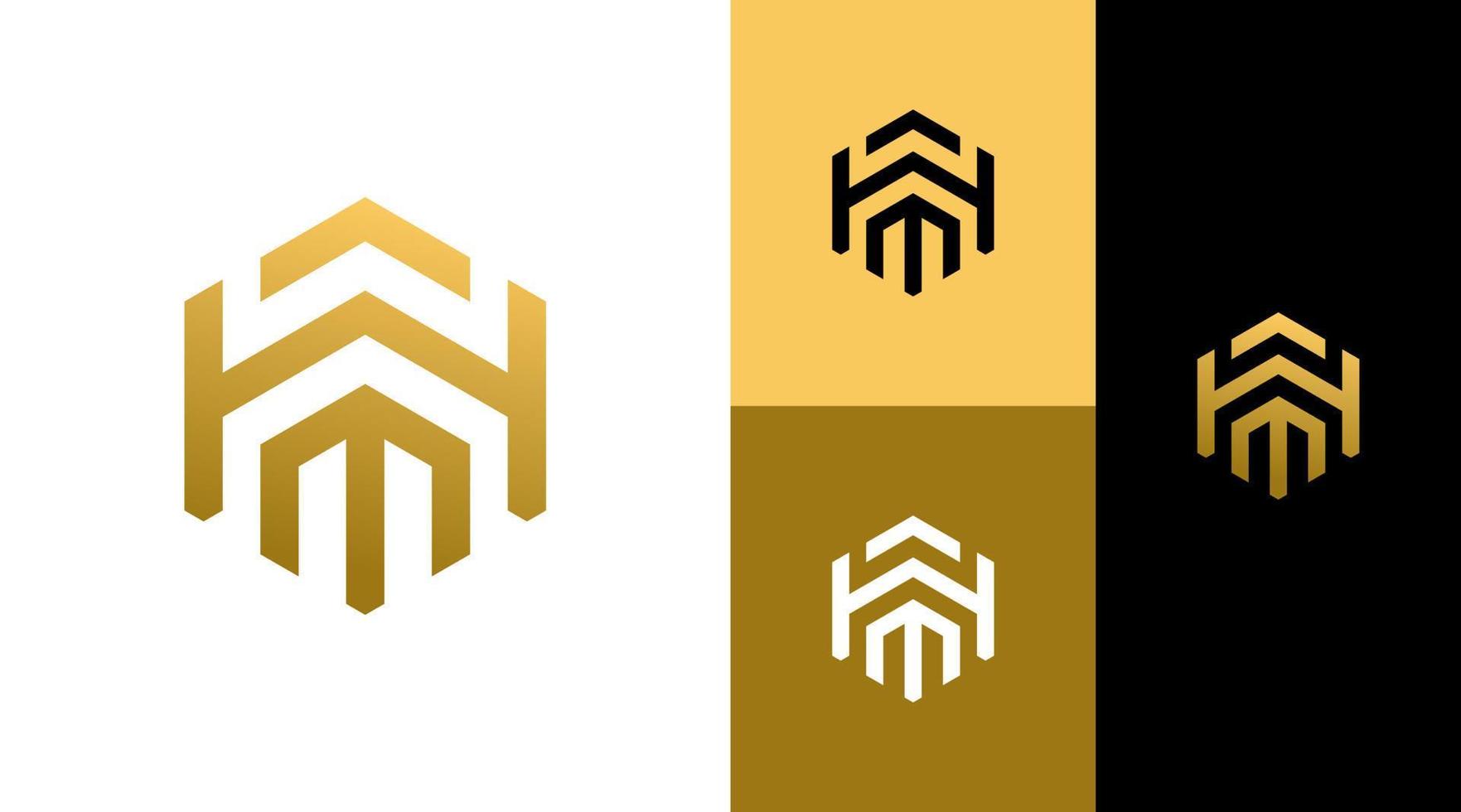 HM Monogram Business Corporate Logo Design Concept vector