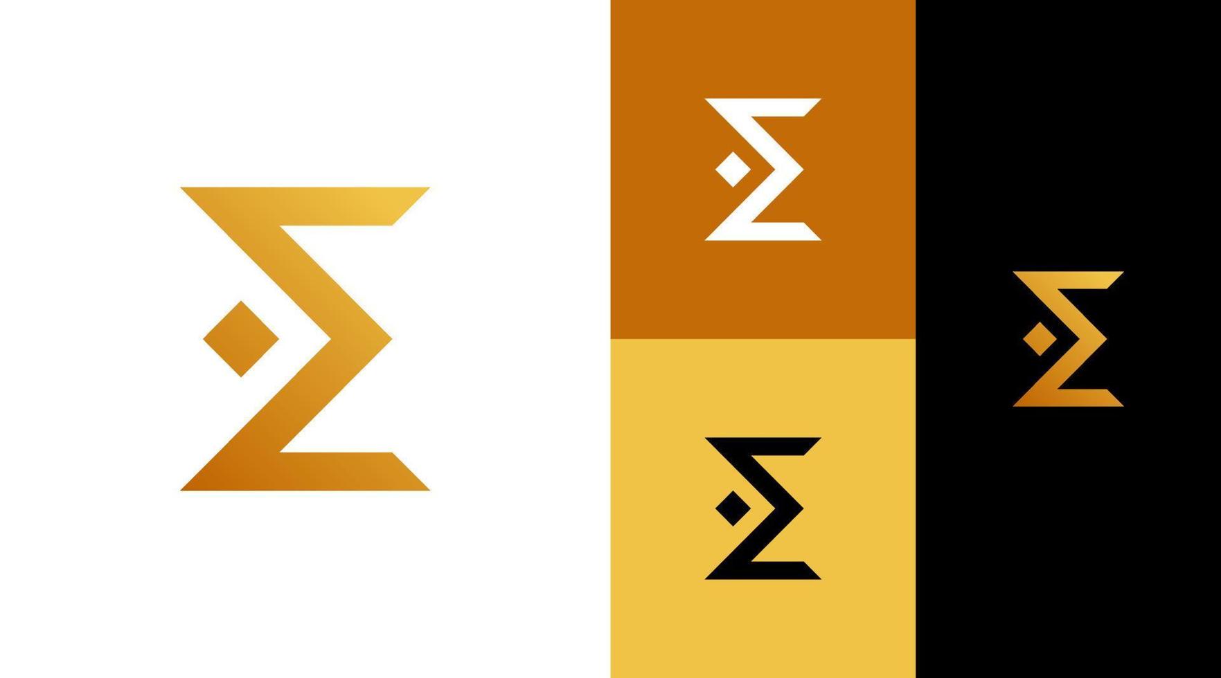 Sigma Symbols Gold Logo Design Concept vector