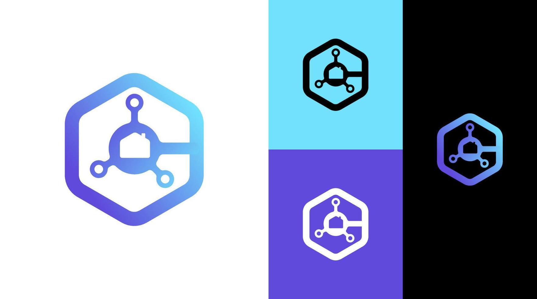 concepto de diseño de logotipo de monograma c hexagonal de almacén de tecnología vector