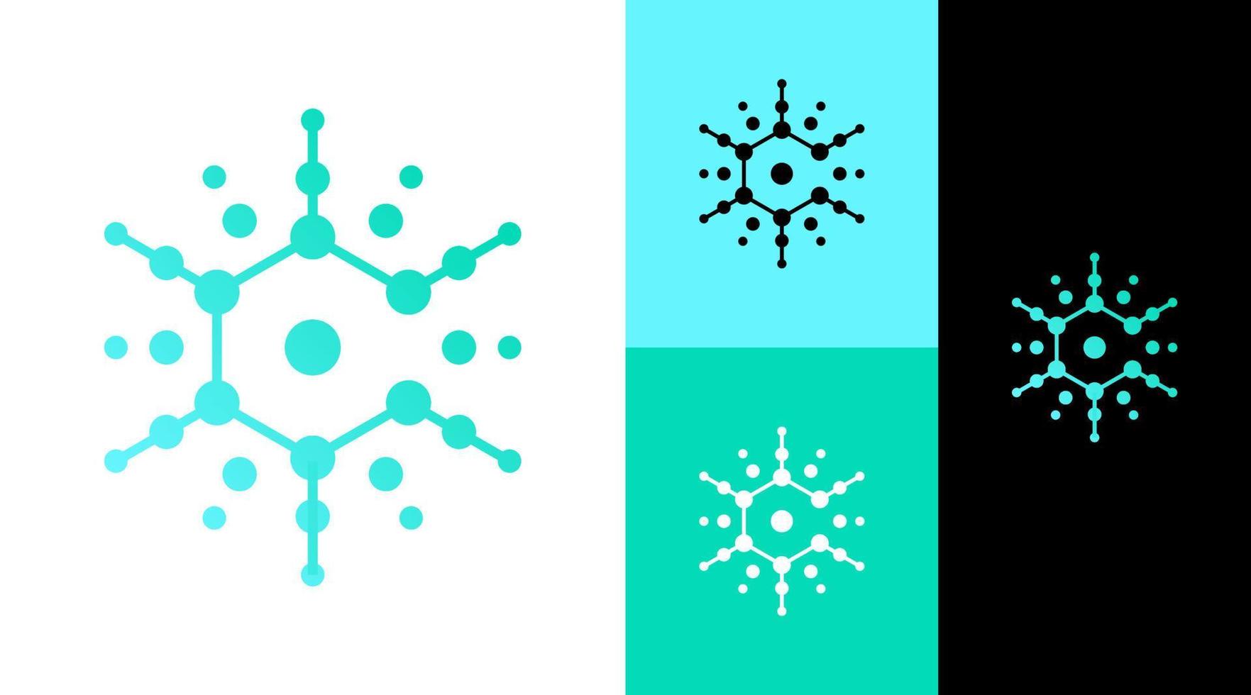 concepto de diseño de logotipo de tecnología de ciencia de nano moléculas vector