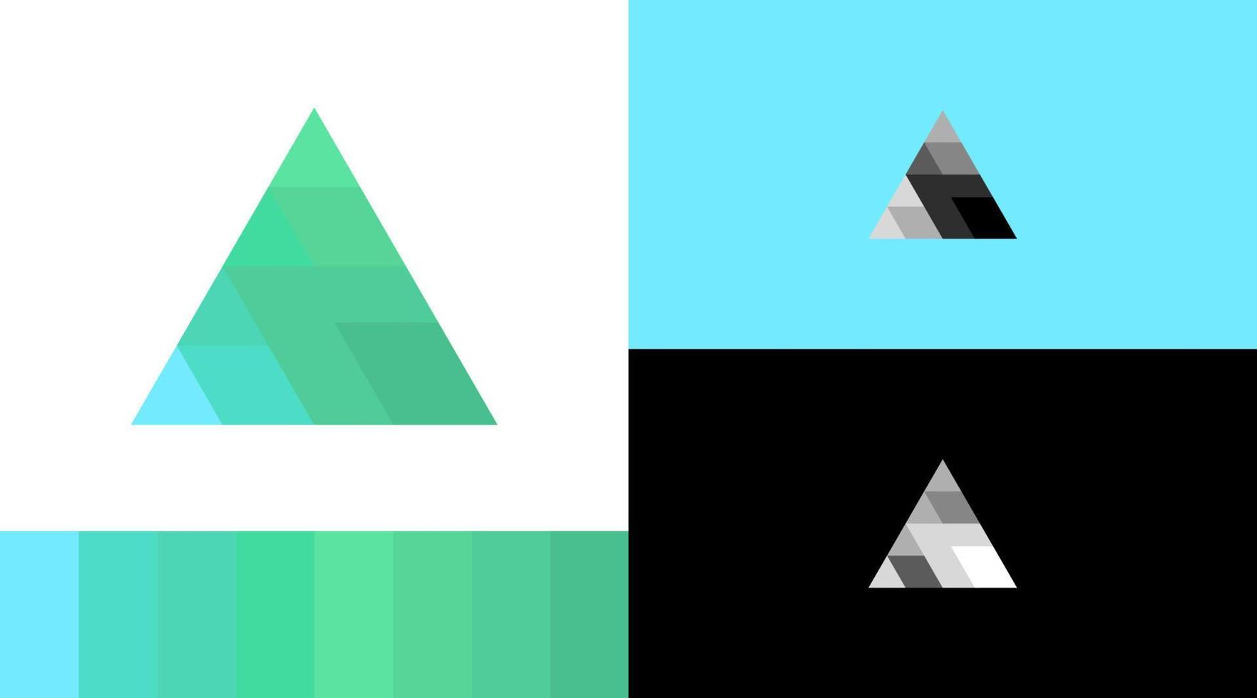 Triangle Green and Blue Shade Logo Design Concept vector